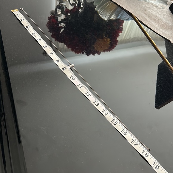 Solid .925 Sterling Silver Cross and Necklace with Genuine Diamond Chip - Picture 6 of 7